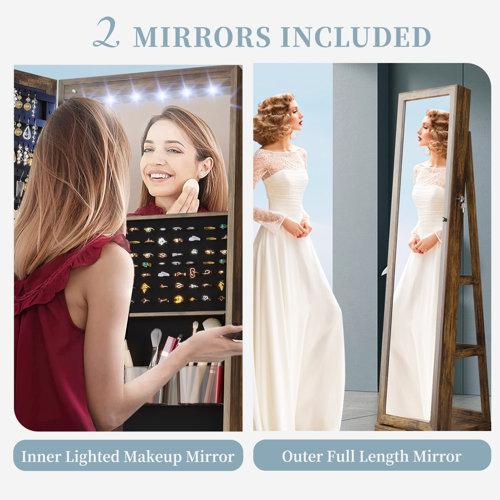 Loon Peak® Chrisney 21.6'' Wide Jewelry Armoire with Mirror & Reviews